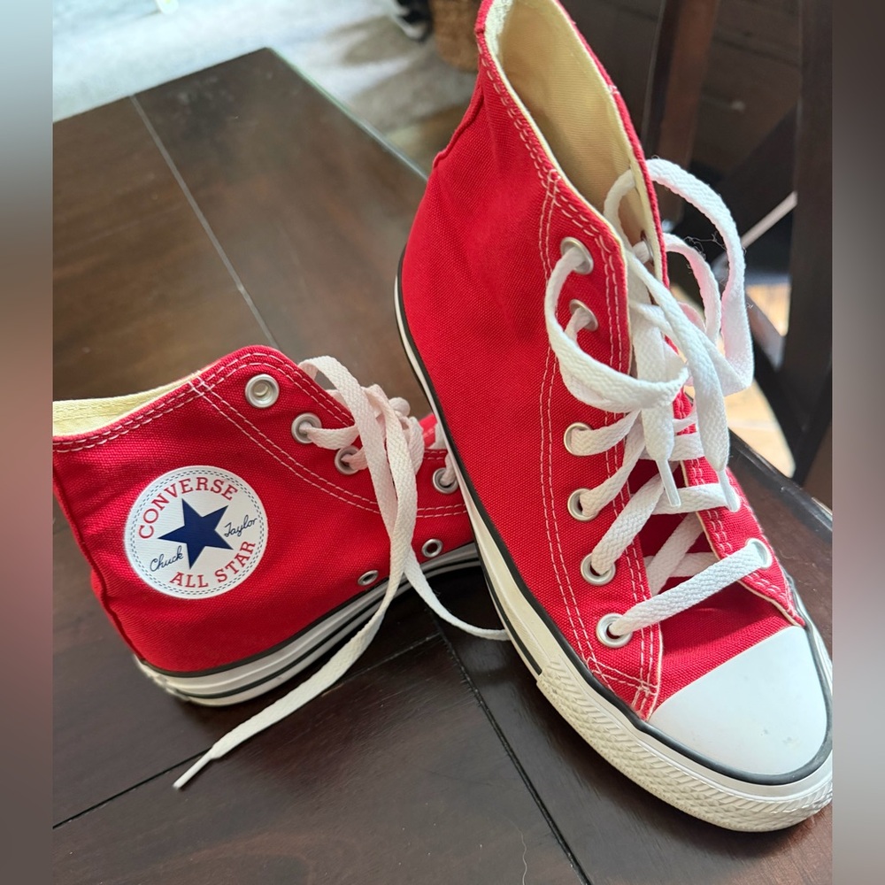 Red Chuck Taylor All Stars. Size 6.5. Dr Scholls inserts. $30